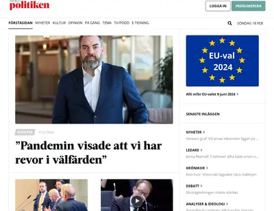 Aktuellt i politiken startsida 2024