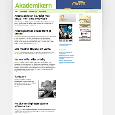 akademikern.se startsida 2010
