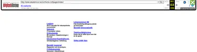 akademssr.se startsida 1998
