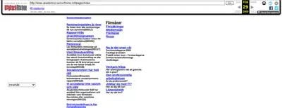 akademssr.se startsida 2000