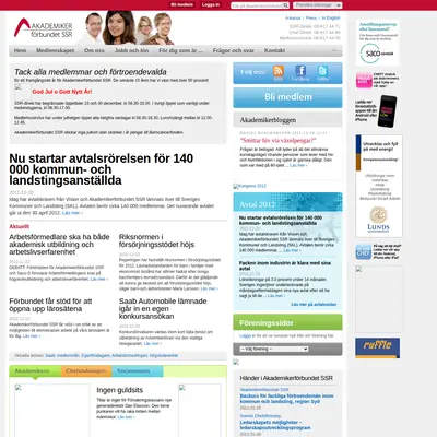 akademssr.se startsida 2012