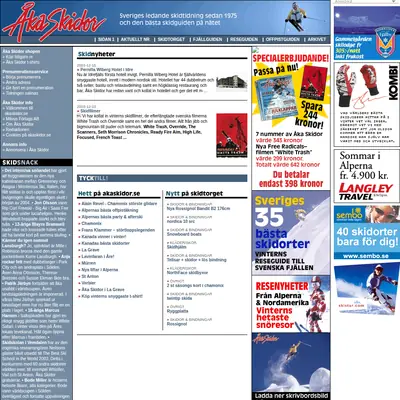 Åka Skidor startsida 2004