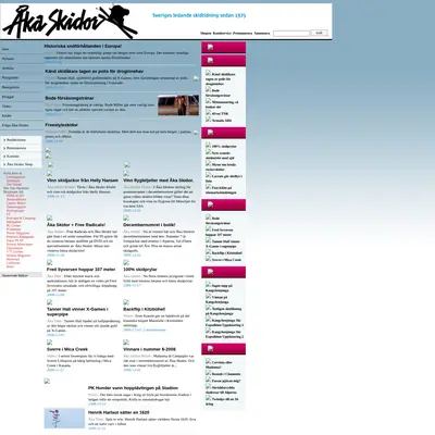 Åka Skidor startsida 2008