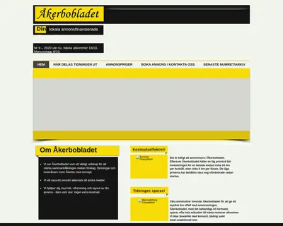 Åkerbobladet startsida 2020