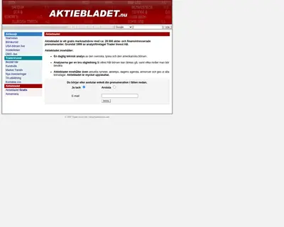 aktiebladet.se startsida 2007