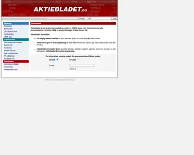aktiebladet.se startsida 2008
