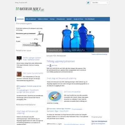 aktiebladet.se startsida 2015