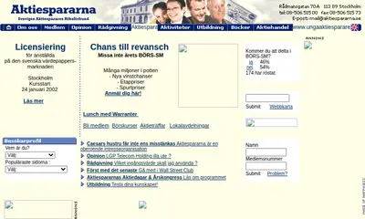 Aktiespararen startsida 2002
