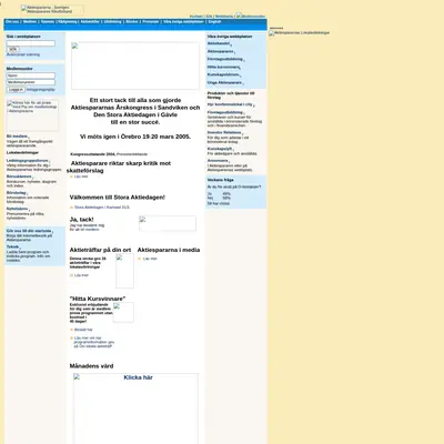Aktiespararen startsida 2004