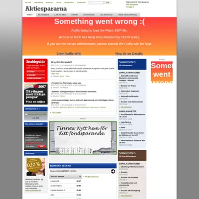 Aktiespararen startsida 2007