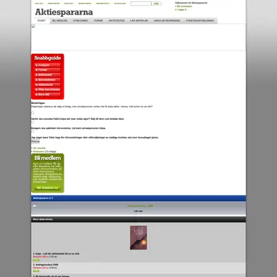 Aktiespararen startsida 2008