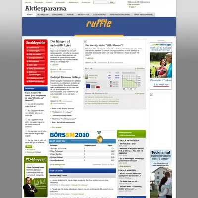Aktiespararen startsida 2010
