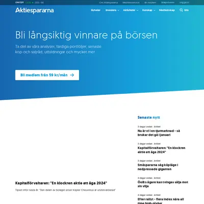 Aktiespararen startsida 2024