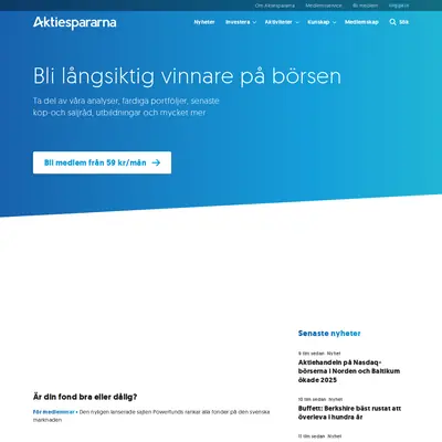 Aktiespararen startsida 2026