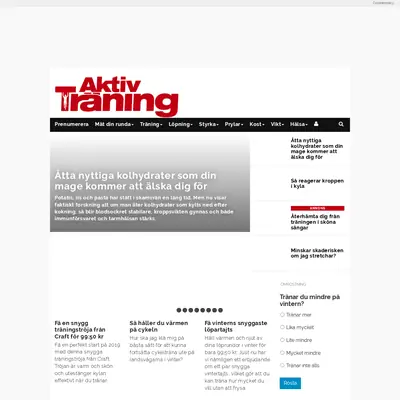 www.aktivtraning.se startsida 2019