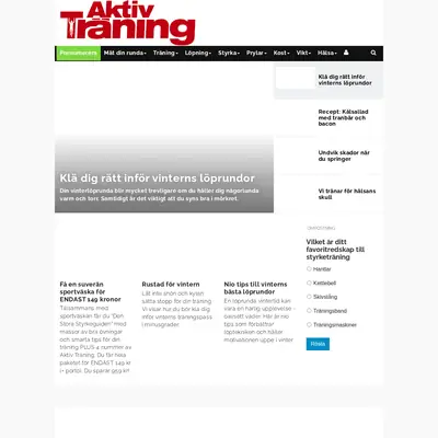 www.aktivtraning.se startsida 2021