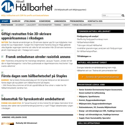 aktuellhallbarhet.se startsida 2017