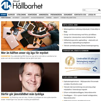 aktuellhallbarhet.se startsida 2018