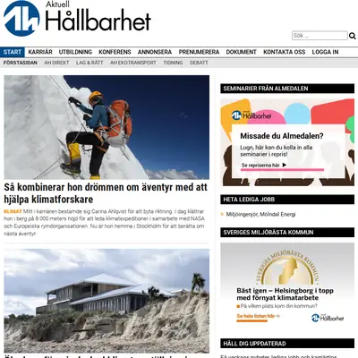 aktuellhallbarhet.se startsida 2019