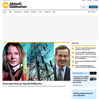 aktuellhallbarhet.se startsida 2023