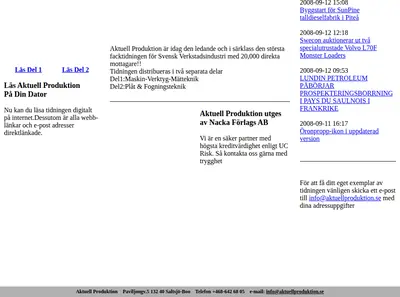 Aktuell Produktion startsida 2008