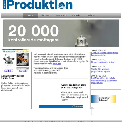 Aktuell Produktion startsida 2009