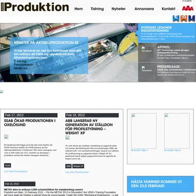 Aktuell Produktion startsida 2012