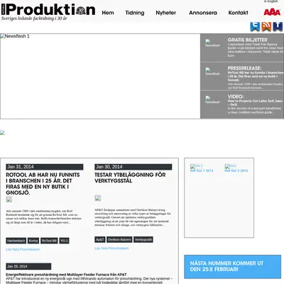 Aktuell Produktion startsida 2014
