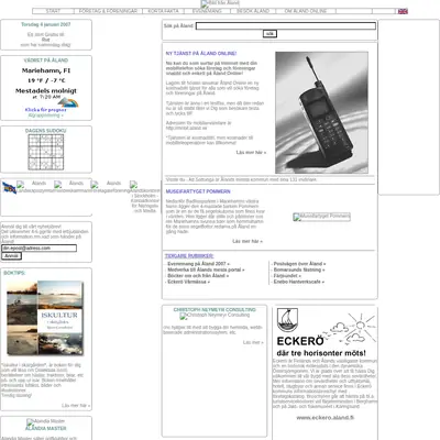 aland.se startsida 2007