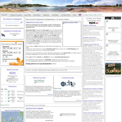 aland.se startsida 2011