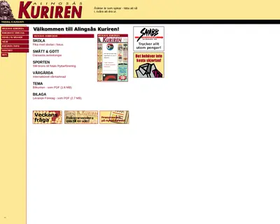 Alingsås-Kuriren med Vårgårda-Kuriren och Sollebrunns-Kuriren startsida 2002