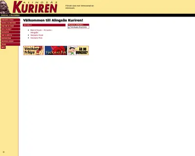Alingsås-Kuriren med Vårgårda-Kuriren och Sollebrunns-Kuriren startsida 2004