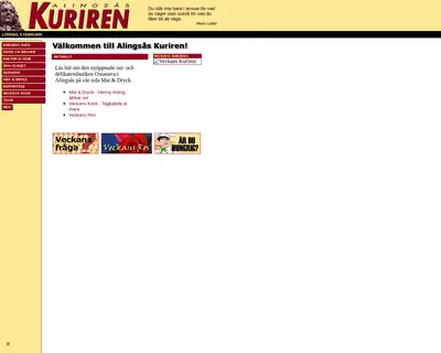 Alingsås-Kuriren med Vårgårda-Kuriren och Sollebrunns-Kuriren startsida 2005