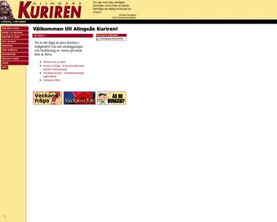Alingsås-Kuriren med Vårgårda-Kuriren och Sollebrunns-Kuriren startsida 2007