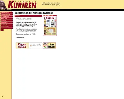 Alingsås-Kuriren med Vårgårda-Kuriren och Sollebrunns-Kuriren startsida 2008