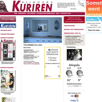 Alingsås-Kuriren med Vårgårda-Kuriren och Sollebrunns-Kuriren startsida 2011