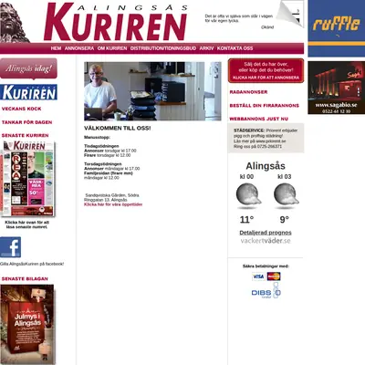 Alingsås-Kuriren med Vårgårda-Kuriren och Sollebrunns-Kuriren startsida 2013