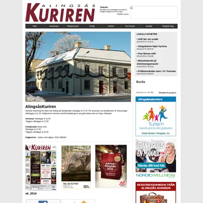 Alingsås-Kuriren med Vårgårda-Kuriren och Sollebrunns-Kuriren startsida 2014