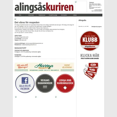 Alingsås-Kuriren med Vårgårda-Kuriren och Sollebrunns-Kuriren startsida 2017