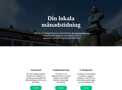 Alingsås-Kuriren med Vårgårda-Kuriren och Sollebrunns-Kuriren startsida 2024