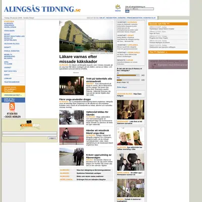Alingsås Tidning - Elfsborgs Läns Tidning startsida 2008