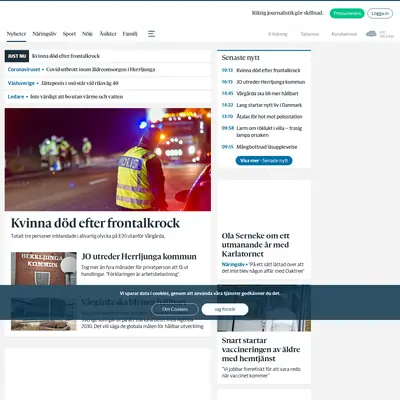 Alingsås Tidning - Elfsborgs Läns Tidning startsida 2021