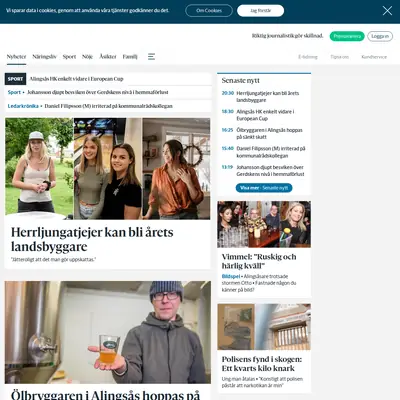 Alingsås Tidning - Elfsborgs Läns Tidning startsida 2023