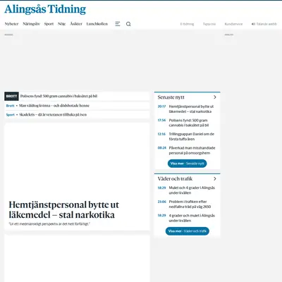 Alingsås Tidning - Elfsborgs Läns Tidning startsida 2024