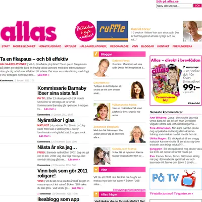 Allers Trädgård startsida 2011