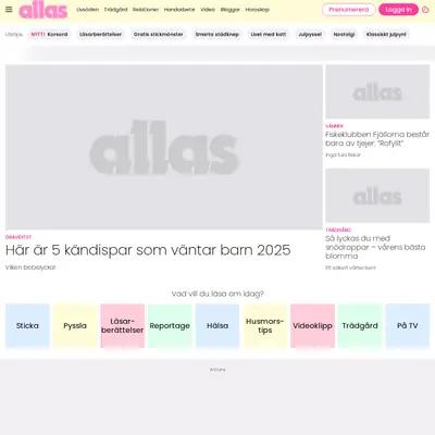 Allers Trädgård startsida 2025