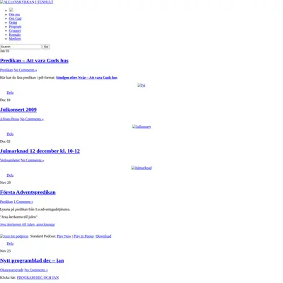 Församlingsnytt Allianskyrkan Tenhult startsida 2010