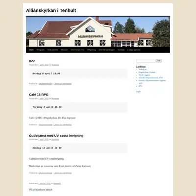 Församlingsnytt Allianskyrkan Tenhult startsida 2015