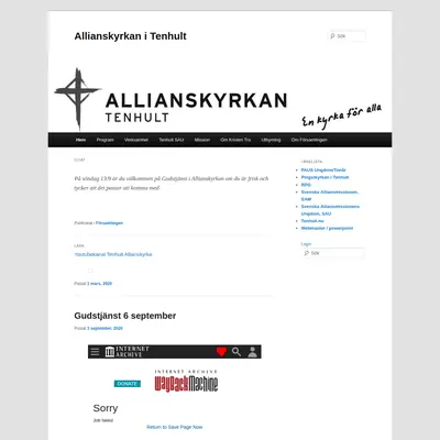 Församlingsnytt Allianskyrkan Tenhult startsida 2020