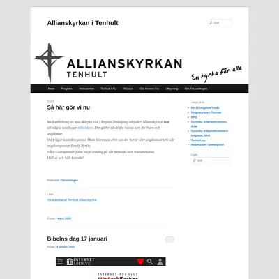Församlingsnytt Allianskyrkan Tenhult startsida 2021